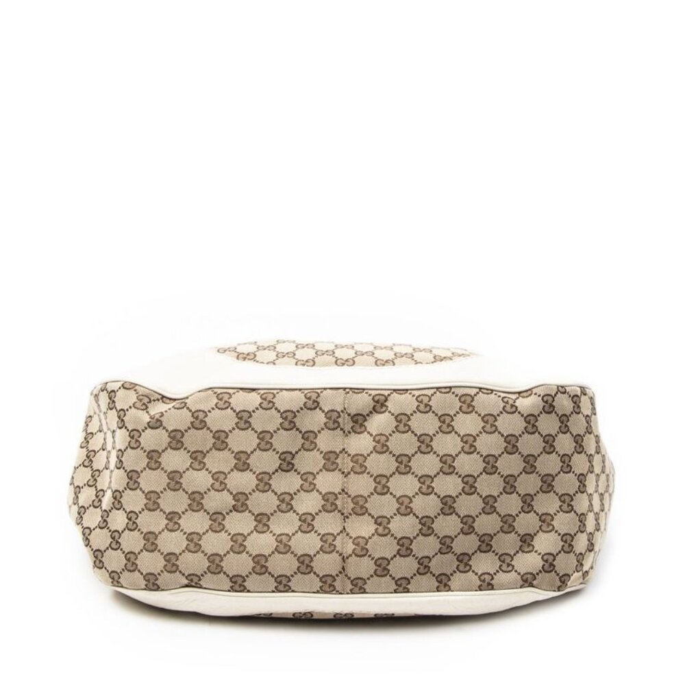 Gucci Shallot Hobo Beige Ivory GG Canvas - Picture 6 of 10